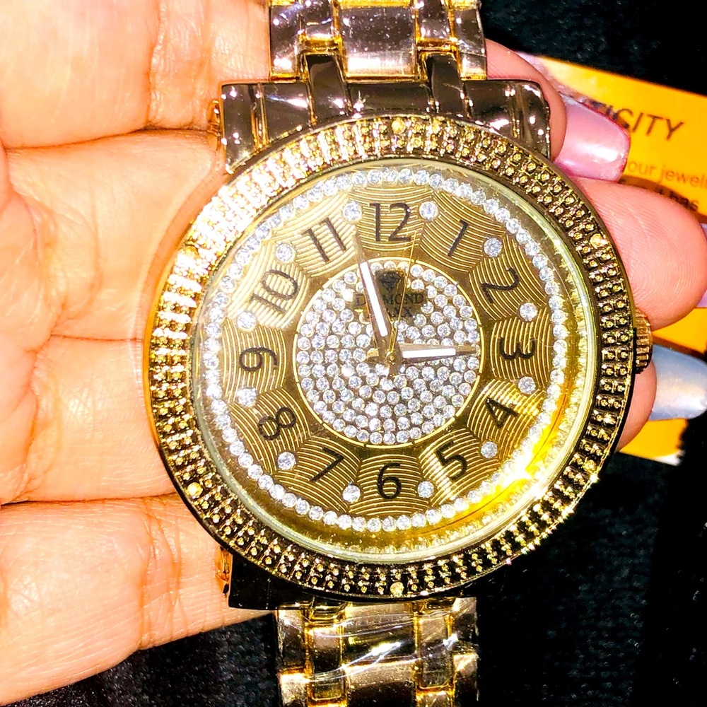 Real Diamond mens watch not CZ best gift limited!
